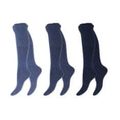 Footstar Bavlnené 3 páry tenkých podkolienok s DIA lemom FAREBNÉ Farba: Modrá, Veľkosť: 43-45