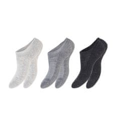 Footstar Bavlnené 3 páry členkových ponožiek s froté chodidlom, ŠEDÉ Veľkosť: 43-45