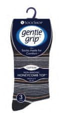 Gentle Grip Pánske 3 páry módne ponožky Gentle Grip DECO NOIR voľný zdravotný lem