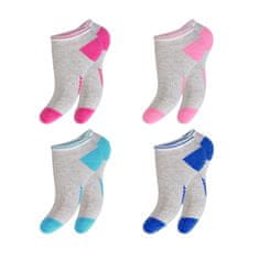 Footstar Dámske 4 páry členkových ponožiek Biele a Šedé s kontrastom Farba: Šedá, Veľkosť: 35-38
