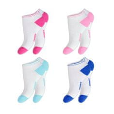 Dámske 4 páry členkových ponožiek Biele a Šedé s kontrastom Farba: Šedá, Veľkosť: 35-38