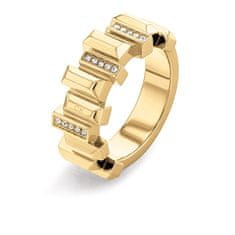 Calvin Klein Štýlový pozlátený prsteň s kryštálmi Luster 35000333 (Obvod 52 mm)