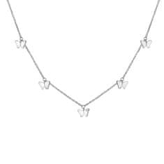 Hot Diamonds Pôvabný strieborný náhrdelník s motýlikmi Flutter DN168/9 (Rozmer 32 - 39 cm)