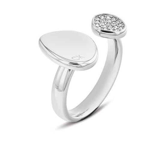 Calvin Klein Elegantný oceľový prsteň s kryštálmi Fascinate 35000319