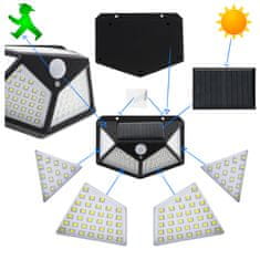 WOWO 100 LED Solárna Lampa s Pohybovým a Súmrakovým Senzorom