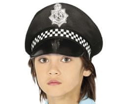 Guirca Detská policajná čiapka čierna s odznakom