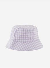 Pieces Bielo-fialový kockovaný klobúk Pieces Laya UNI