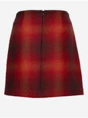 Tommy Hilfiger Červená dámska krátka sukňa s prímesou vlny Tommy Hilfiger Wool Shadow Check Short M