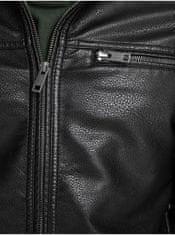 Jack&Jones Čierna koženková bunda Jack & Jones Rocky XS