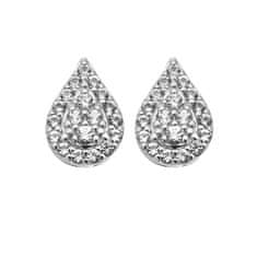 Hot Diamonds Elegantné strieborné náušnice s diamantmi a topásami Glimmer DE736