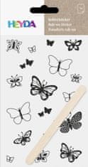 HEYDA Propisoty 10 x 19 cm - motýlikovia čierni