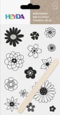 HEYDA Propisoty 10 x 19 cm - kvety čierne