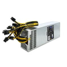 Qoltec Napájací zdroj PCI-E Smart 1600W | 80 Plus Gold | Data mining