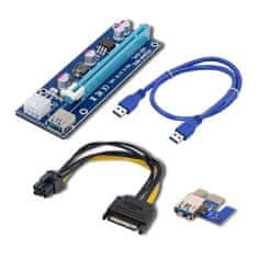 Riser PCI-E 1x - 16x | USB 3.0 | ver. 007C | SATA / PCI-E 6pin