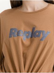 Replay Tričká s krátkym rukávom pre ženy Replay - hnedá XS
