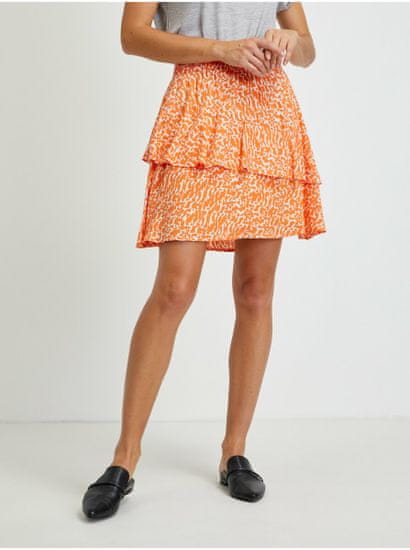 Vero Moda Oranžová vzorovaná sukňa VERO MODA Hanna