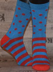 Happy  Veselé ponožky Pruh, bodka veľ. 41-46 modré