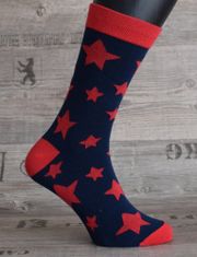 Happy  Veselé ponožky Hviezda vel. 41-46 červené