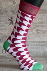 Happy  Veselé ponožky Kárová vel .. 36 - 40 červenobiele