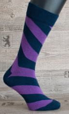 Happy  Veselé ponožky Prúžok vel. 36 - 40 fialovočierne