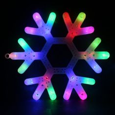 eCa  Vianočná závesná LED Snehová vločka 39 x 39 cm, IP20 multicolor