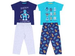 Chlapčenské pyžamo v námorníckej modrej a šedej, krátky rukáv - 2 páry 2-3 let 98cm