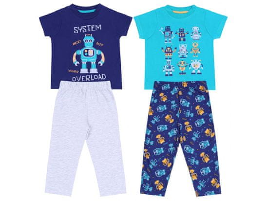 PRIMARK Chlapčenské pyžamo v námorníckej modrej a šedej, krátky rukáv - 2 páry