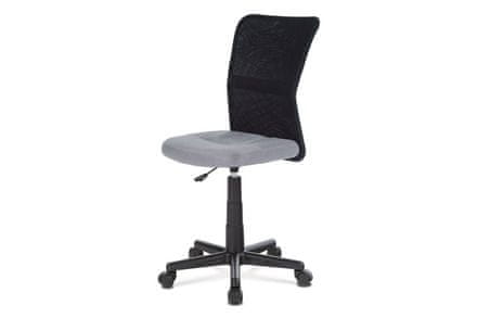 Autronic Kancelárska stolička Kancelářská židle, šedá mesh, plastový kříž, síťovina černá (KA-2325 GREY)