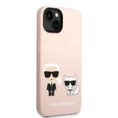 Karl Lagerfeld Kryt na mobil and Choupette Liquid Silicone na Apple iPhone 14 Plus - růžový