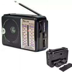 Pronett  XJ4633 Prenosné analógové rádio KK-606AC, AM/FM/SW čierna