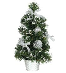 Guirca Vianočný stromček v kvetináči strieborný umelý 30cm