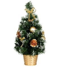 Guirca Vianočný stromček v kvetináči zlatý umelý 30cm