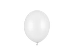 PartyDeco Balóny metalické biele 12cm 100ks