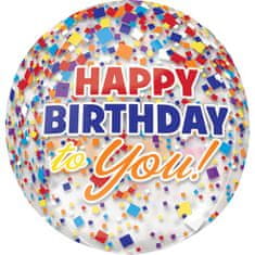 Amscan Fóliový balón orbz Happy Birthday to You 40cm