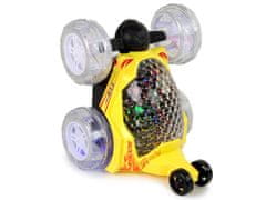 Lean-toys Auto na diaľkové ovládanie Žlté farebné diódy 360 stupňov rotácie