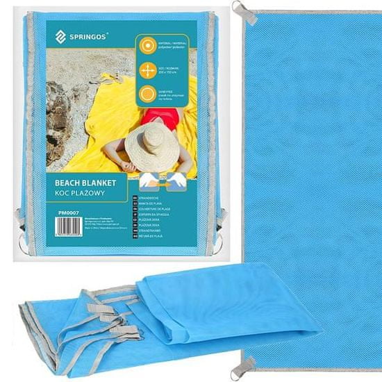 Springos Plážový uterák 200x150 cm SPRINGOS PM0007 - modrý