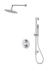 CERSANIT Zen, podomietková sprchová súprava s dažďovou a ručnou sprchou, chrómová, S952-032