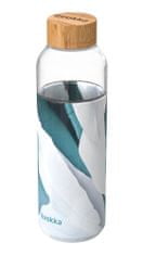 QUOKKA Okrúhla sklenená fľaša so silikónovým obalom Iceberg 660 ml