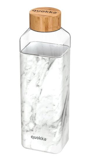 QUOKKA Hranatá sklenená fľaša so silikónovým obalom 700 ml