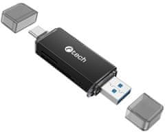 C-Tech čítačka kariet, USB-A / USB-C, SD/micro SD