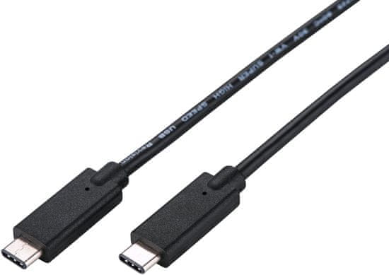 C-Tech kábel USB-C 3.2, M/M, 20Gbps, PD 100W, 2m. čierna