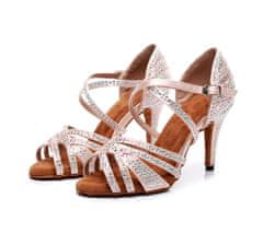 Burtan Dance Shoes Tanečné topánky Vysoké podpätky Latino SALSA BACHATA nahé kamienky 8,5 cm, 39
