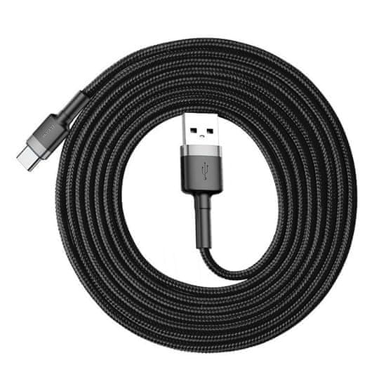 BASEUS Dátový kábel Cafule USB-C 2m 2A sivo-čierny (CATKLF-CG1)