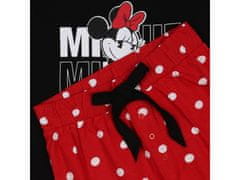 Disney Minnie Mouse Disney Dámske bavlnené pyžamo s krátkym rukávom Čierno-červené s bodkami S
