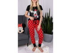 Disney Minnie Mouse Disney Dámske bavlnené pyžamo s krátkym rukávom Čierno-červené s bodkami S