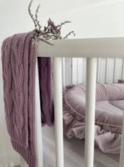 INFANTILO Bambusová deka vzor pletený vrkoč - sivá