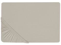 Beliani Bavlnená posteľná plachta 200 x 200 cm sivobéžová JANBU