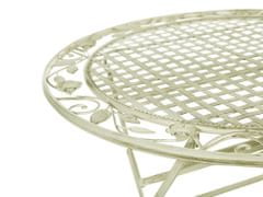 Beliani Balkónový kovový stôl 70 cm svetlozelený BIVIO