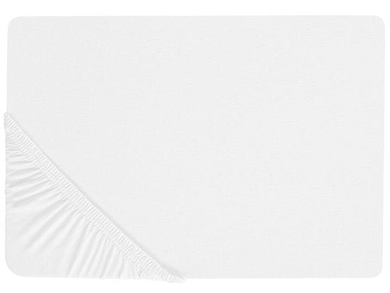 Beliani Bavlnená posteľná plachta 90 x 200 cm biela JANBU