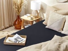 Beliani Bavlnená posteľná plachta 200 x 200 cm čierna JANBU